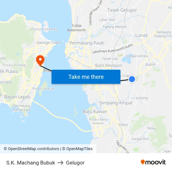 S.K. Machang Bubuk to Gelugor map