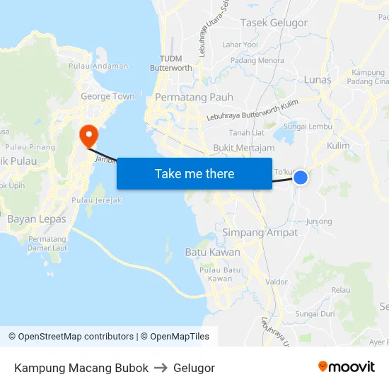 Kampung Macang Bubok to Gelugor map
