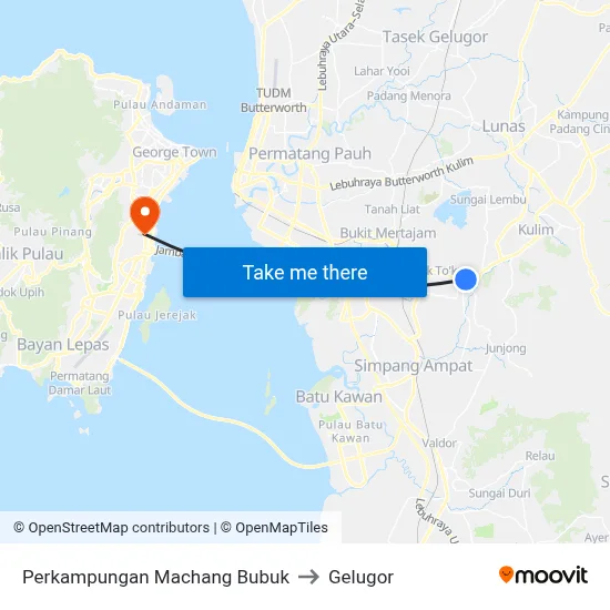 Perkampungan Machang Bubuk to Gelugor map