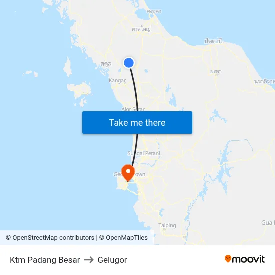 Ktm Padang Besar to Gelugor map
