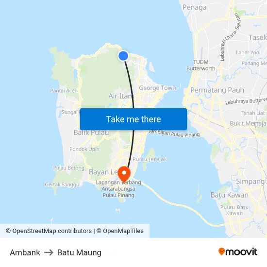 Ambank to Batu Maung map