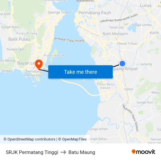 SRJK Permatang Tinggi to Batu Maung map