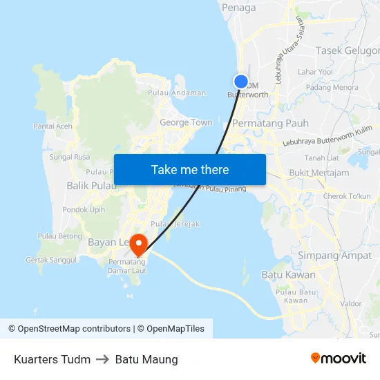 Kuarters Tudm to Batu Maung map