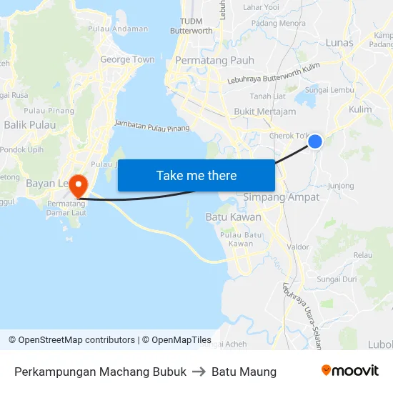 Perkampungan Machang Bubuk to Batu Maung map