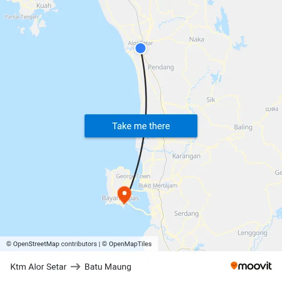 Ktm Alor Setar to Batu Maung map