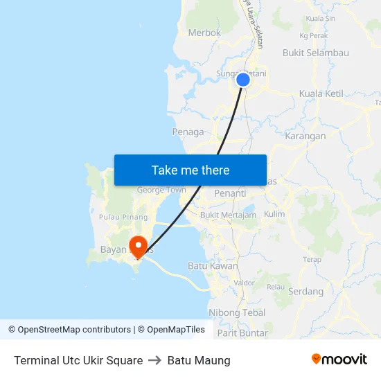 Terminal Utc Ukir Square to Batu Maung map