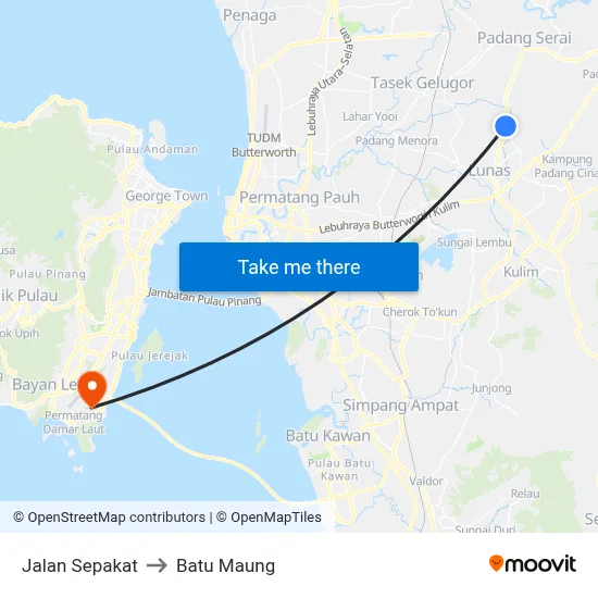Jalan Sepakat to Batu Maung map