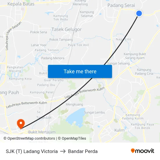 SJK (T) Ladang Victoria to Bandar Perda map