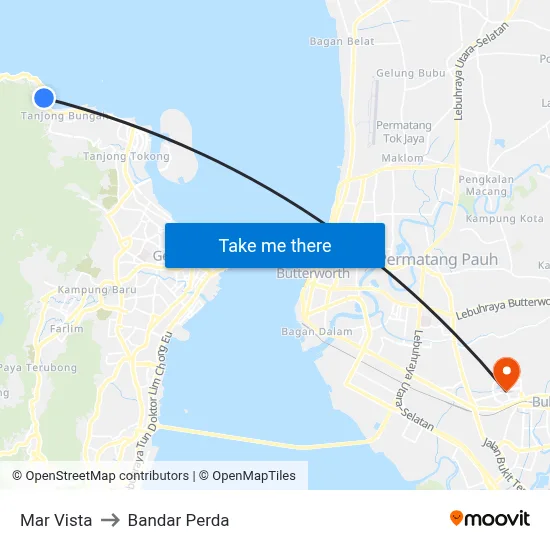 Mar Vista to Bandar Perda map