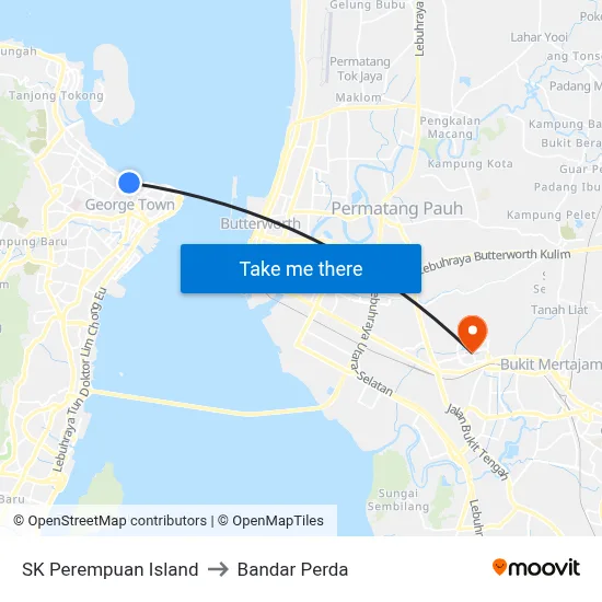 SK Perempuan Island to Bandar Perda map