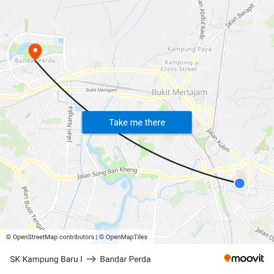 SK Kampung Baru I to Bandar Perda map