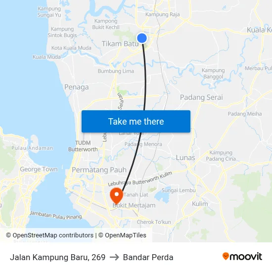 Jalan Kampung Baru, 269 to Bandar Perda map