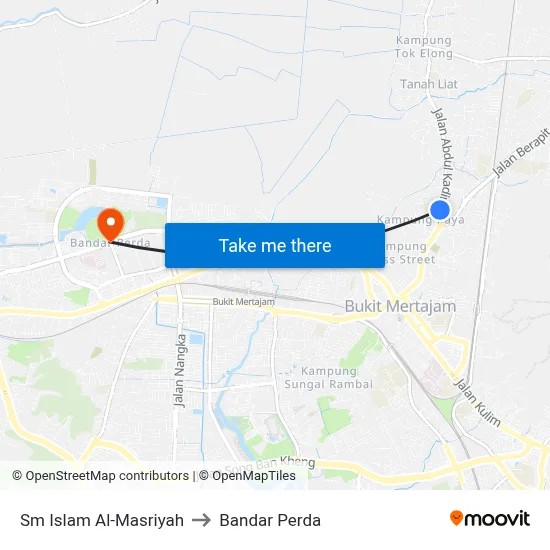 Sm Islam Al-Masriyah to Bandar Perda map