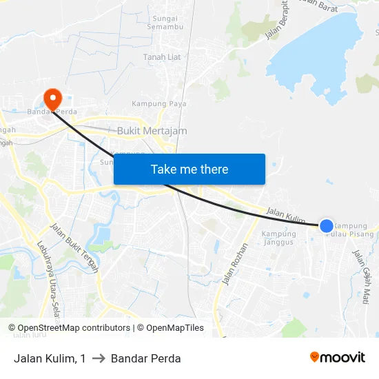 Jalan Kulim, 1 to Bandar Perda map