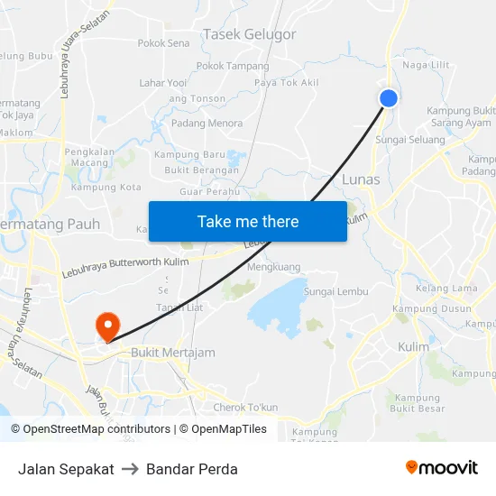 Jalan Sepakat to Bandar Perda map