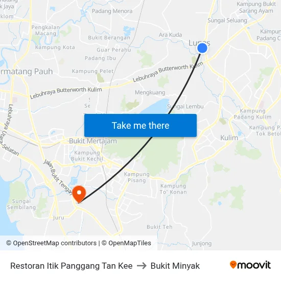 Restoran Itik Panggang Tan Kee to Bukit Minyak map