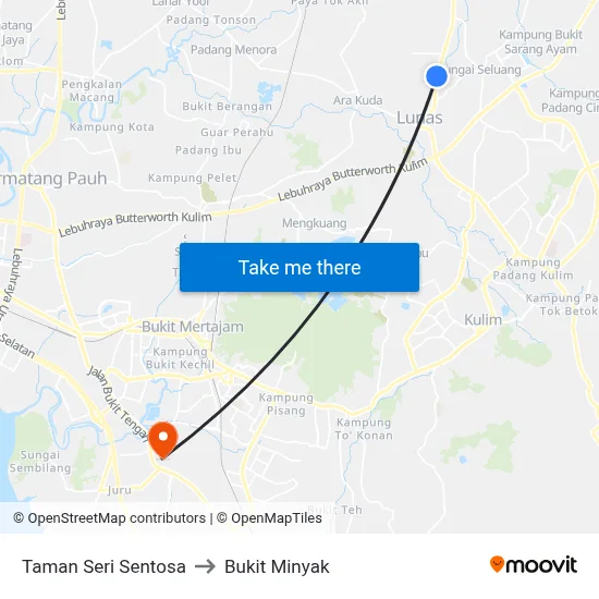 Taman Seri Sentosa to Bukit Minyak map