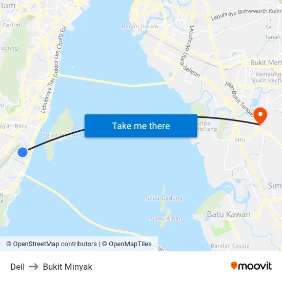Dell to Bukit Minyak map