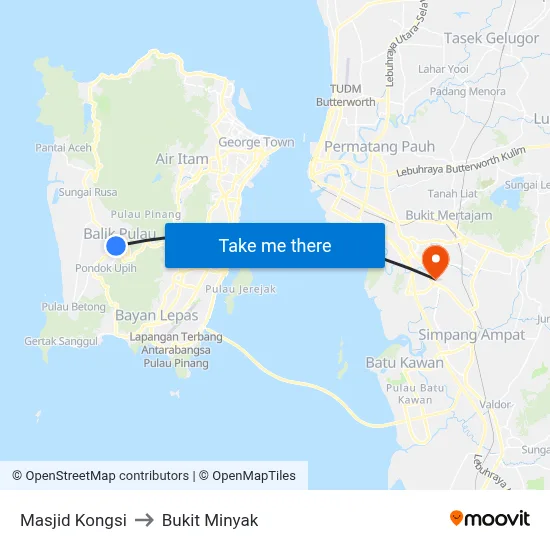 Masjid Kongsi to Bukit Minyak map