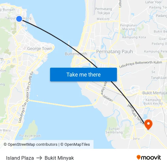 Island Plaza to Bukit Minyak map