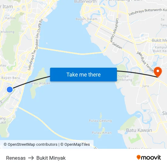 Renesas to Bukit Minyak map