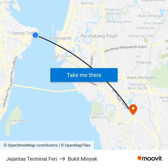Jejantas Terminal Feri to Bukit Minyak map