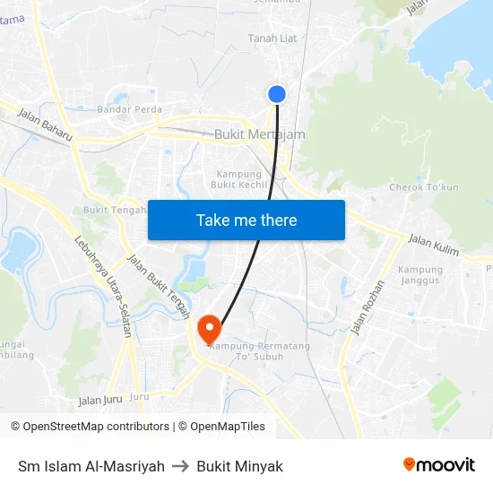 Sm Islam Al-Masriyah to Bukit Minyak map