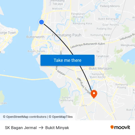 SK Bagan Jermal to Bukit Minyak map