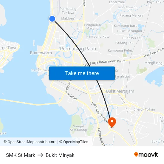 SMK St Mark to Bukit Minyak map