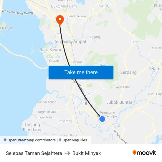 Selepas Taman Sejahtera to Bukit Minyak map