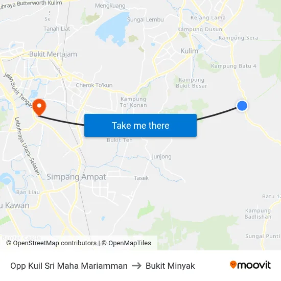Opp Kuil Sri Maha Mariamman to Bukit Minyak map