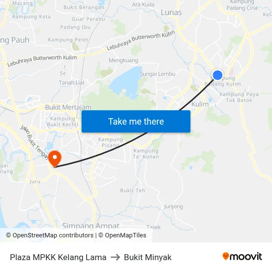 Plaza MPKK Kelang Lama to Bukit Minyak map