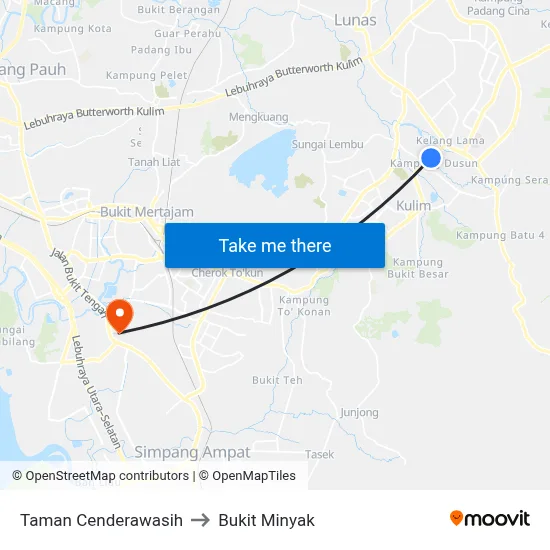 Taman Cenderawasih to Bukit Minyak map