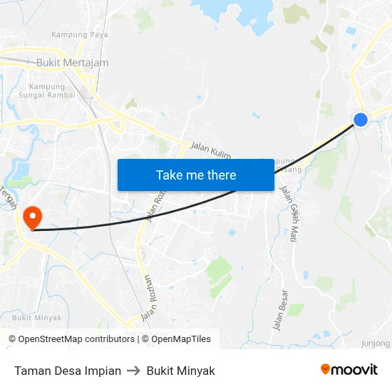 Taman Desa Impian to Bukit Minyak map