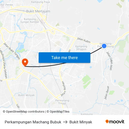 Perkampungan Machang Bubuk to Bukit Minyak map