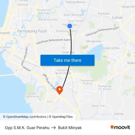 Opp S.M.K. Guar Perahu to Bukit Minyak map