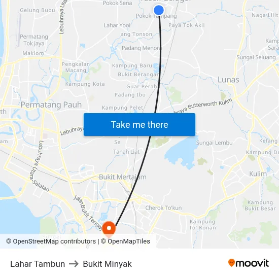 Lahar Tambun to Bukit Minyak map