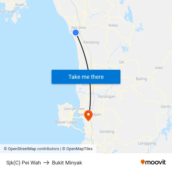 Sjk(C) Pei Wah to Bukit Minyak map