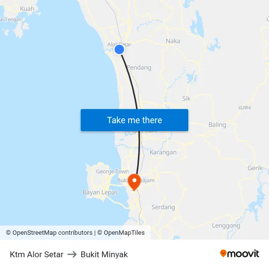Ktm Alor Setar to Bukit Minyak map
