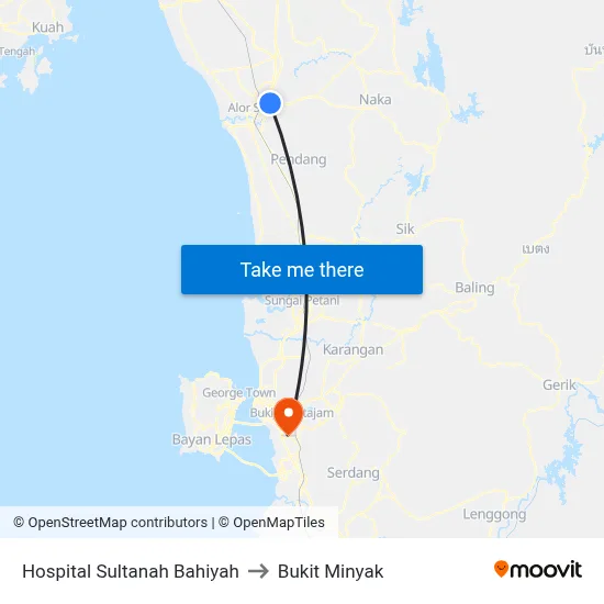 Hospital Sultanah Bahiyah to Bukit Minyak map