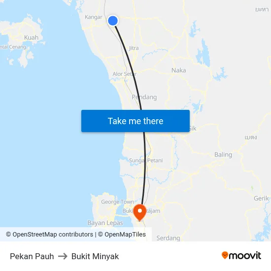 Pekan Pauh to Bukit Minyak map