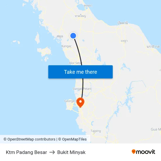 Ktm Padang Besar to Bukit Minyak map