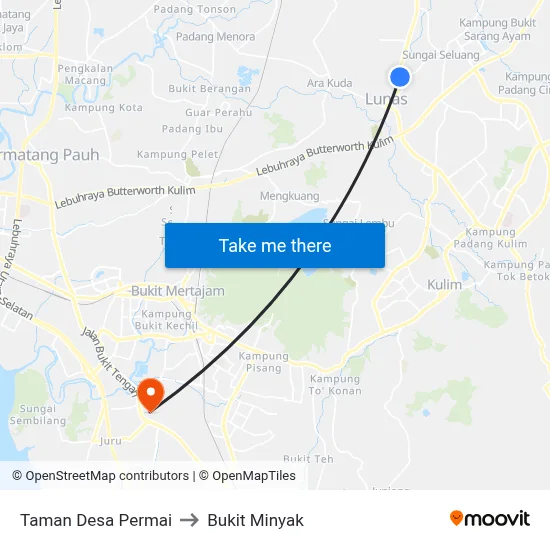 Taman Desa Permai to Bukit Minyak map
