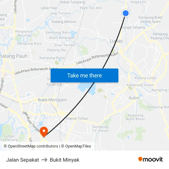Jalan Sepakat to Bukit Minyak map