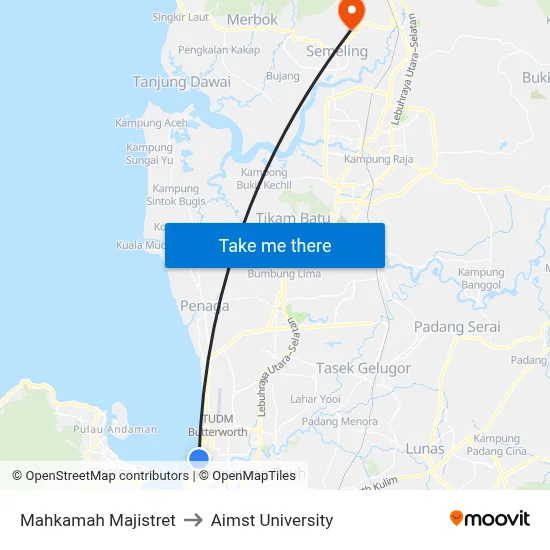 Mahkamah Majistret to Aimst University map