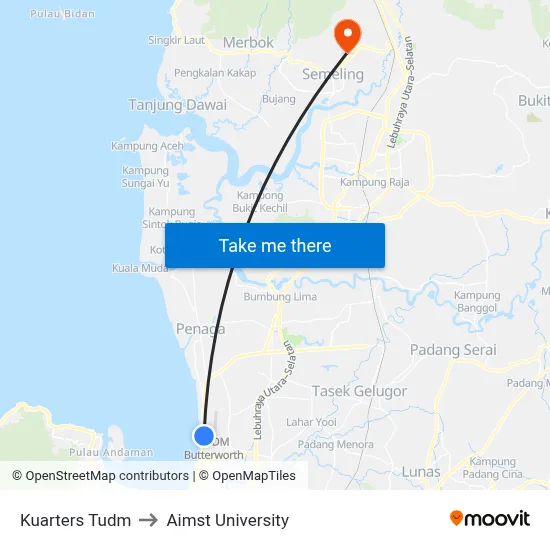 Kuarters Tudm to Aimst University map