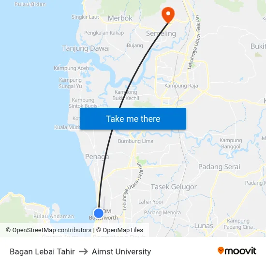 Bagan Lebai Tahir to Aimst University map