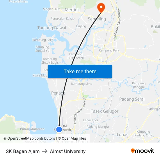 SK Bagan Ajam to Aimst University map