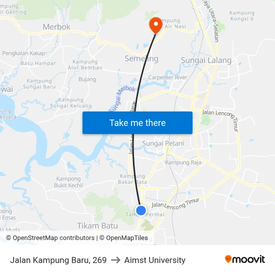 Jalan Kampung Baru, 269 to Aimst University map