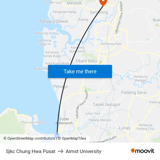 Sjkc Chung Hwa Pusat to Aimst University map